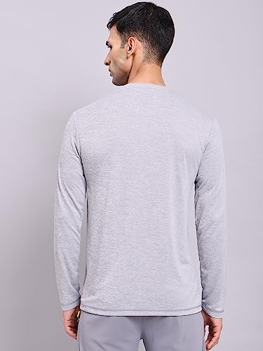 Image of TECHNOSPORT Men's Slim Fit Full Sleeve Round Neck T-Shirt, Double Cool Quick Dry Moisture Wicking Stretchable Sports Gym and Casual Wear