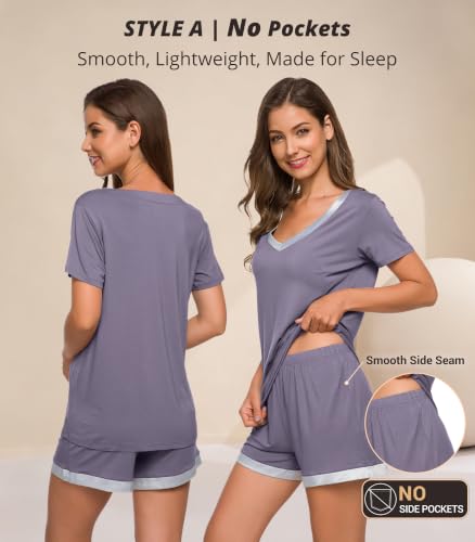 Image of WiWi Viscose from Bamboo Pajamas Set for Women Super Soft Short Sleeve Cooling Summer Plus Size Pjs Sets Sleepwear S-4X