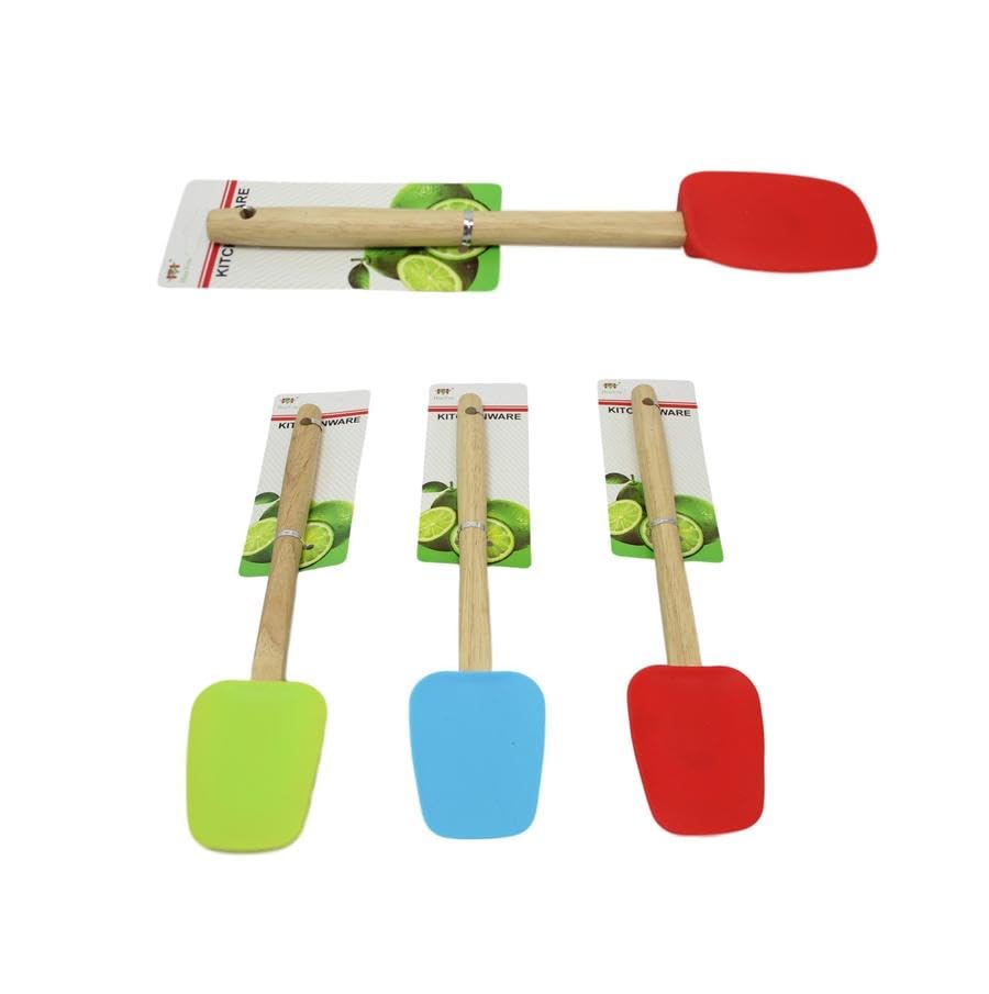 28cm Large Kitchen Silicone Cake Spatula Mixing Batter Scraper with Wooden Handle