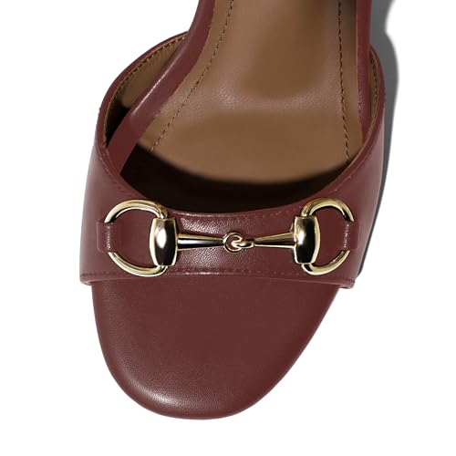 Image of iadore Women Fashion High Block Heel Shoes Strappy with Buckle Fashion Studded Round Open Toe Summer Dress Sandals Size 5-12 US