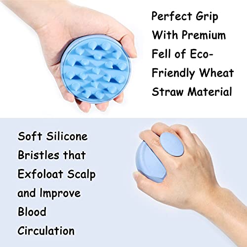 RENESMEE-Scalp-Massager-Shampoo-Brush-Eco-friendly-Wheat-Straw-body-with-Soft-Silicon-Bristles-Hair-Scalp-Scrubber-Scalp-Exfoliator-Dandruff-Removal-Prevents-Hair-loss-for-Men-Women-Blue