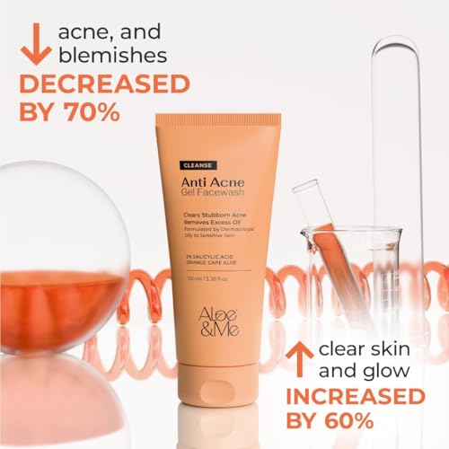 Image of Aloe & Me Anti Acne Face Cleanser With Orange Cape Aloe | Reduces Acne and Unclogs Pores 100 ml