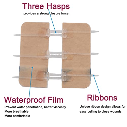 Longmed Emergency Waterproof Wound Closure Strips Butterfly Bandages Stitch Sutures Adhesive Bandages For First Aid Zipper Laceration Repair Without Stitches For Wound Care #TOP2