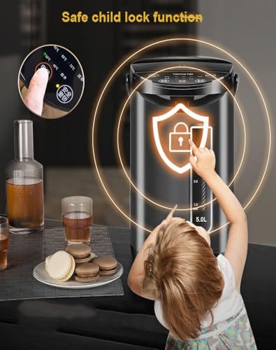 Dispenser istantaneo di acqua calda con temperatura regolabile, blocco bambini, base girevole, opzioni di erogazione multiple, timer 24 ore e funzione di ri-ebollizione per uso domestico e ufficio