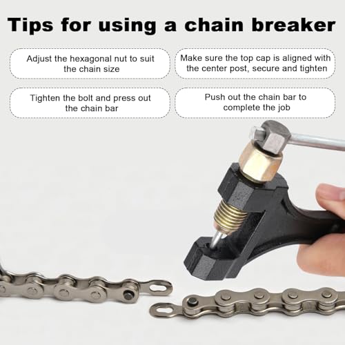 Image of Motorcycle Chain Breaker with a Rack, Bicycle Chainbreaker Tool Chain Link Splitter Tool Chain Cutter Remover Compatible with Pit Bike ATV Kart Small Motorcycle 420 428 520 525 528 530