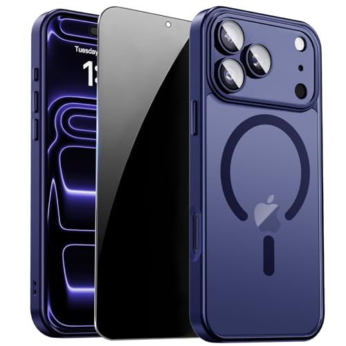 Image of for iPhone 17 Pro Max Case with Privacy Screen Protector, Blue