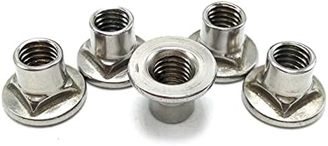 M6 Guard rail anti theft nut, 201/304 stainless steel round nut with square groove, m6 Step height nuts,B045|Nuts| - - (Size: M6-200 pieces, Color: 201 Stainless steel)