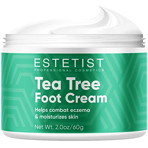 Tea Tree Oil Foot Cream for Dry Cracked Skin, Heel and Calluses, Athletes Foot – Helps with Scaly, Jock Itch and Itchy Skin – Foot Treatment Eczema Cream and Skin Moisturizer – Antifungal Foot Cream