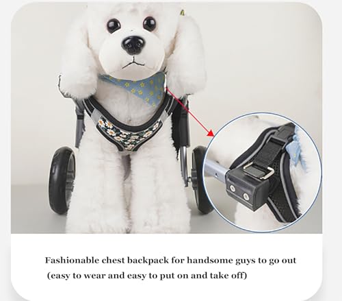 LFHWHKJ 2/4-Wheels Dog Wheelchair for Back Legs, Adjustable & LightWeight Pets Hind Limbs Dog Carts with Wheels, Back Limb Walking Mobility Aids for Disabled Hind Legs, Doggy Leg Brace and Hip Support - Thumbnail 5