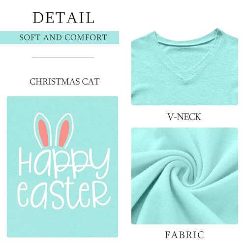 Image of Ithalt Easter Shirts for Women He is Risen Tshirt Easter Christian T-Shirt Jesus Lover Short Sleeve Tops