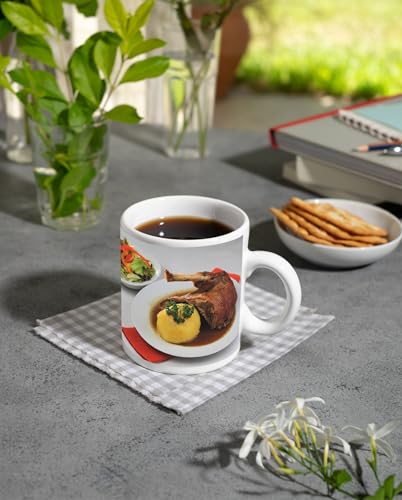 deyoli Motivetasse Putenkeule mit Klößen – ein Festmahl 300ml, aus weißem Keramik/Kaffetasse/Geschenkidee