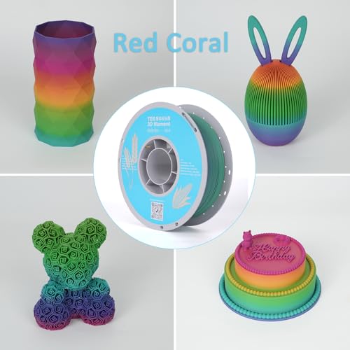 Image of Matte Rainbow PLA 3D Printer Filament, 10 Rolls,1KG Spool(2.2lbs) 1.75mm 3D Printing Multicolor Gradient Filament Bundle for Most FDM 3D Printers,10 Different Matte Rainbow Colors