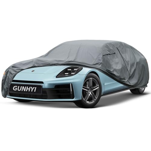 Image of GUNHYI Premium Car Cover Custom Fit Porsche Panamera, 16 Layers Heavy Duty Car Cover Waterproof All Weather with Zipper Door for Sun Rain Snow Dust Uv Protection