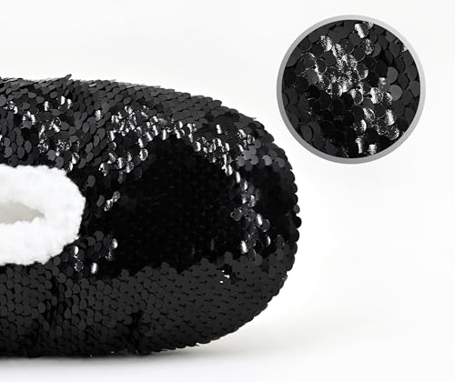 Image of Panda Bros Womens Ballerina Sequin Slippers, Bling House Slippers With Grippers