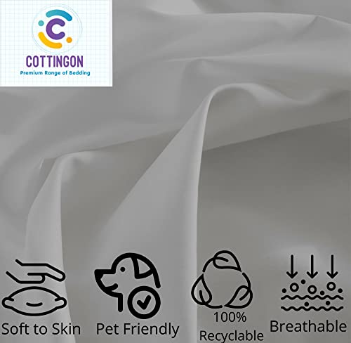 Image of Cottingon Full XL Dorm Bed Sheets 4 Piece Set for College Rooms, Luxury Soft Microfiber Sheets fits 6 to 10 Inches Deep Pocket Mattress, Extra Long Dorm Bedding, 54 inch x 80 inch, Light Grey