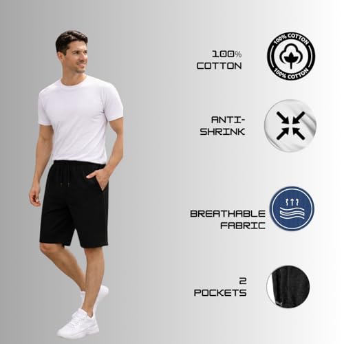 Image of KART BLACK Plus Sizes Men's Cotton Knee Length Shorts(M,L,XL,XXL,3XL,4XL,5XL Shorts) | Casual and Night Wear Mens Shorts