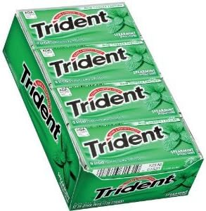 トライデント シュガーフリーガム　海外直送品・並行輸入品 (12パック(18枚&times;12セット), スプラッシュミント味)