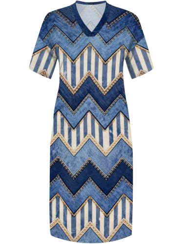 Image of PinkPatty Women's Plus Size Short Sleeve Maxi Dress Casual Loose V Neck Long Dress with Pockets
