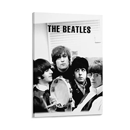 Poster décoratif sur toile The Beatles avec chanteur classique en noir et blanc – 60 x 90 cm - Les Beatles, Paul McCartney, John Lennon, RIngo Starr, George Harrison Poster décoratif sur toile The Beatles avec chanteur classique en noir et blanc - 60 x 90 cm
