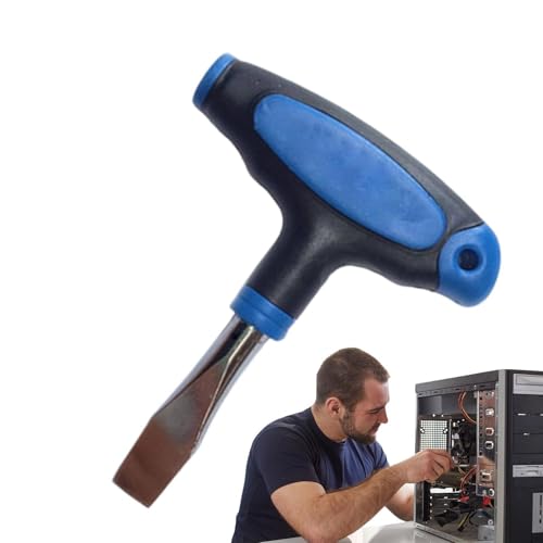 T Handle Flat Head Screwdriver - Ergonomic Hand Tool, Mullti Bit Nut Driver Kit, Precision Repair Device | Effortless Ring doorb