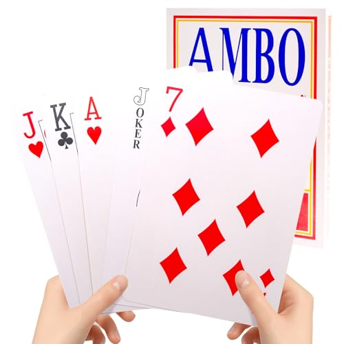 FORYNXHWIN Gigantic Playing Cards - Extra Large 24cm x 17cm Playing Cards Full Set Easy to Read Deck for Family Game Night Garden & Casino Party Decoration & Events
