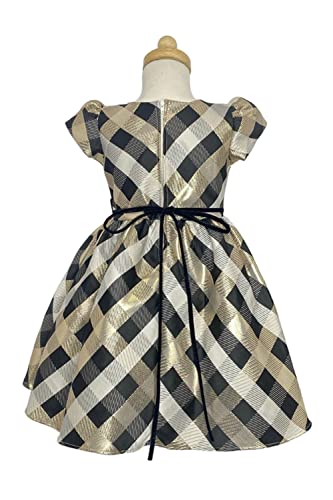 Made in USA - Christmas Dresses for Girls - Black and Gold Dress for Girls - Oro Vestidos Navideños para Niñas2