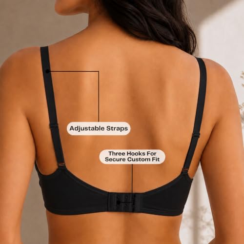Image of INKURV Seamless Bra for Women Full Coverage | Cotton Hosiery T-Shirt Brassiere - Non Padded Wireless Lift for Everyday Wear| Moulded Cups for Chest Lifting- SAGE