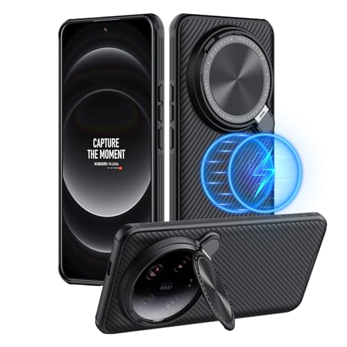 NILLKIN Funda para Xiaomi 14 Ultra 5G, CamShield Prop Magnética Ultrafino y a Prueba de Golpes,con función de Soporte,para Xiaomi 14 Ultra 6.73”-Negro