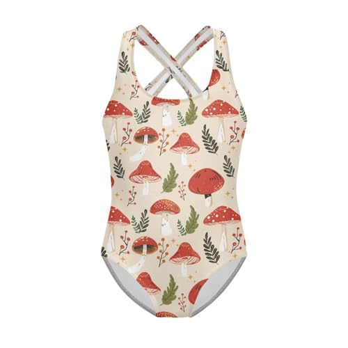 Girls One Piece Bathing Suits with Cross Strap Cute Animal Print Swimsuit for Summer Beach Swimwear