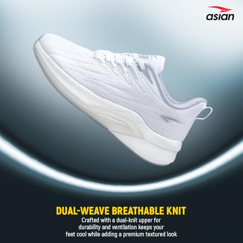 Image of ASIAN Powerplay-31 Men's Running Shoes | Wave-Tech Knit Upper with AeroFlow Side Panels | EVA Midsole | Fish-Scale Yarn | Stylish Athletic Sneakers