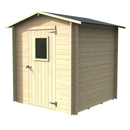  Casetta in Legno 2x2 Wanda – Capanno Attrezzi da Giardino con Porta e Finestra – 198x198 cm – Tetto Impermeabile – Made in Italy – Kit Montaggio Incluso