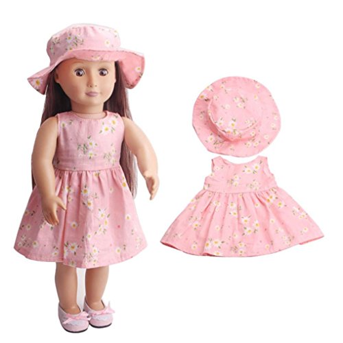 Doll Clothes, YUYOUG 2pcs Robe + Casquette for 18inch American Girl Our Generation Dolls Set (C)