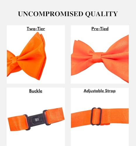 Image of MDSTYLE Bow Ties for Men Pre-Tied Adjustable - Classic Men's Bow Tie - Tuxedo Wedding Formal Bowtie Solid Color Bowties
