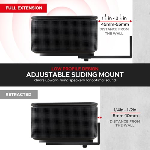Image of Sound Bass Soundbar Smart 300 500 550 600 700 900 Lifestyle Ultra Wall Mount for Bose 300 /500 /550 /600 /700 /900 Lifestyle Ultra, Smart Sound Bar, TV Speaker, Adjustable Mounting Under TV Bracket, Black