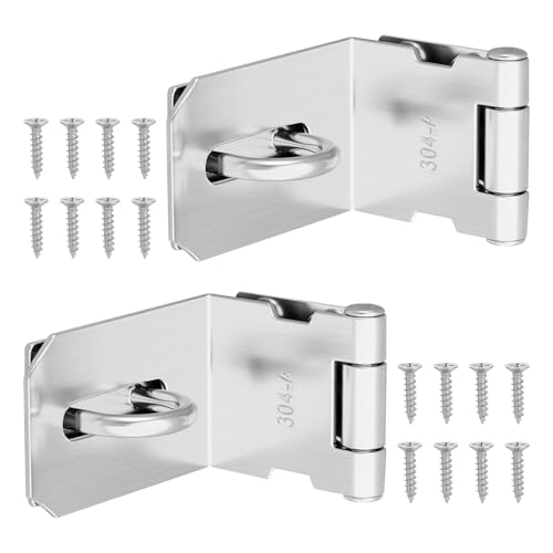 Image of 90 Degree Right Angle Padlock Hasp, 4 Inch, 2 Set