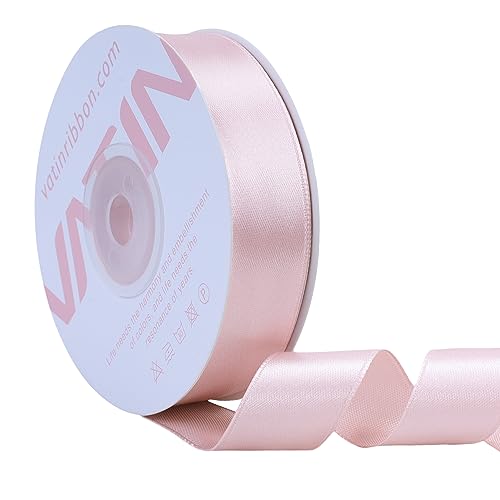 VATIN Rose Gold Satin Ribbon Polyester 20mm X 23m(25 Yards) Craft Fabric Ribbon Perfect for Gift Wrapping,Hair Bow,Party Balloon Trimming