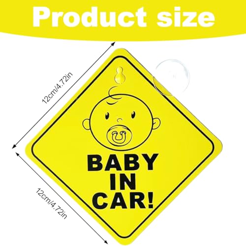 Baby on Board Schild, 2 Stück Baby on Board Zeichen Auto, Wiederverwendbare Sicherheits Auto Warnschilder Baby an Bord Langlebiges Kinder an Bord Autoschild