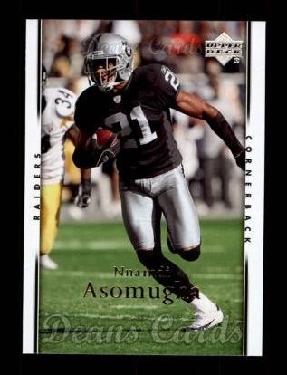 2007 Upper Deck # 135 Nnamdi Asomugha Oakland Raiders (Football Card) NM/MT Raiders California