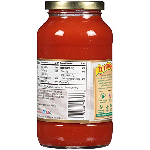 Tuttorosso No Sugar Added Organic Roasted Garlic Pasta Sauce - 24 Ounces, 8 pack