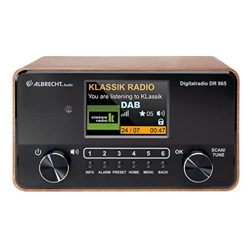 Albrecht DR 865 Seniorenradio, 27865, bedienerfreundliches DAB+/UKW Digitalradio, große Schriften, Farbdisplay, 14 Watt RMS Stereo, schwarz/braun – Bild 3