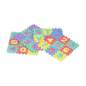 Mini Puzzle Play Mat, Baby Interlocking Play Mat Toy Alphabet Number Safe Nontoxic Plastic Miniature for Home Play for 3…