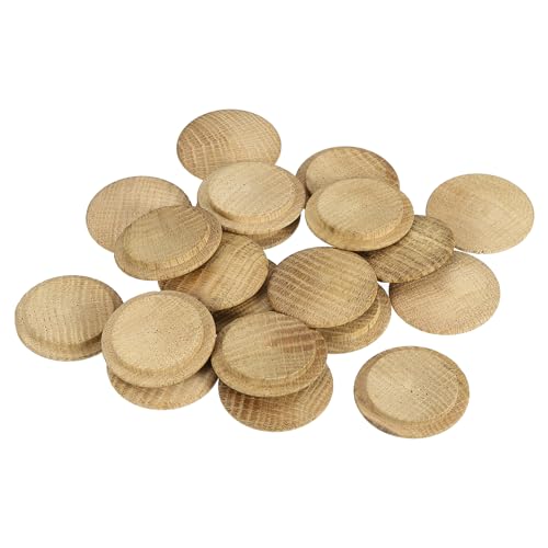 Image of uxcell 50 Pcs 1.38 x 1.77 Inch Wood Hole Plugs, Wooden Screw Hole Cover, Wood Pocket Button Plug for Chair Stair Craft Furniture Woodworking