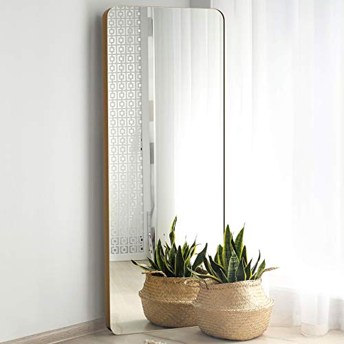 Upland Oaks Large Full Length Mirror & Medium Bathroom Mirror (Gold, Slim Lip) #TOP1