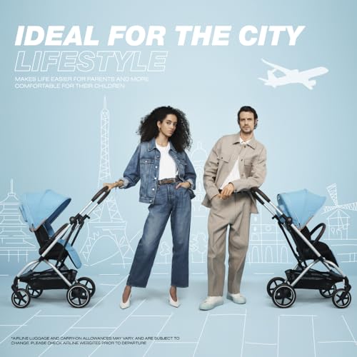 Image of CYBEX Eezy S Twist +2 V2 Baby Stroller with 360 Rotating Seat for Infants 6 Months and Up - Compatible with CYBEX Car Seats, Dark Blue