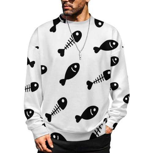 MoBlinko Cute Lobster Mens Sweater Crewneck Sweater Lightweight Sweaters for Men Long Sleeve Pullover