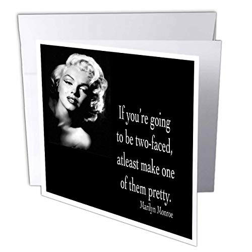 3dRose Greeting Cards, If You'Re Going To Be Two, Faced, Atleast Make One of them Pretty, Marilyn Monroe Quote, Set of 6 (gc_130254_1)