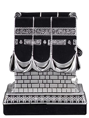 Islamic Home Decor Muslim Table Art Decor Kaaba Replica Model Ramadan Eid Gift Muslim Bookend Islamic Turkish Decor Size:L Color:Silver