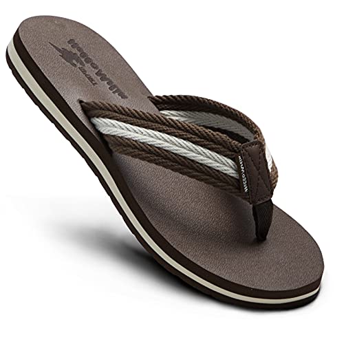 MOMDIWEI Men's Flip Flops Indoor & Outdoor Thong Sandals Soft Non-Slip Beach Slippers