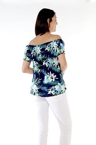 Image of Family Matching Hawaiian Clothes, Orchid Breeze Navy | Lightweight 100% rayon • Family matching outfits • Beach vacations • Luaus • Cruises • Family photos