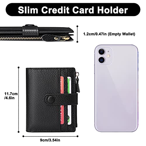FALAN MULE Small Wallets for Women RFID Blocking Slim Bifold Leather Womens Wallet with Zipper Coin Purse3
